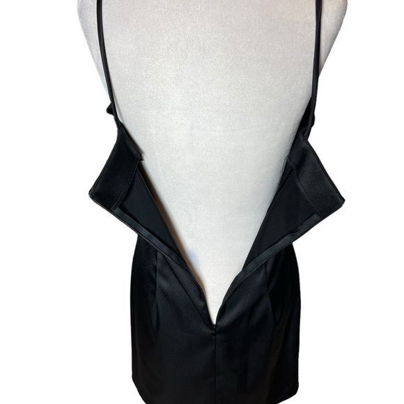 Y2K Rampage Black Mini Dress Floral Embellishment Spaghetti Strap Size 7 - Picture 7 of 11